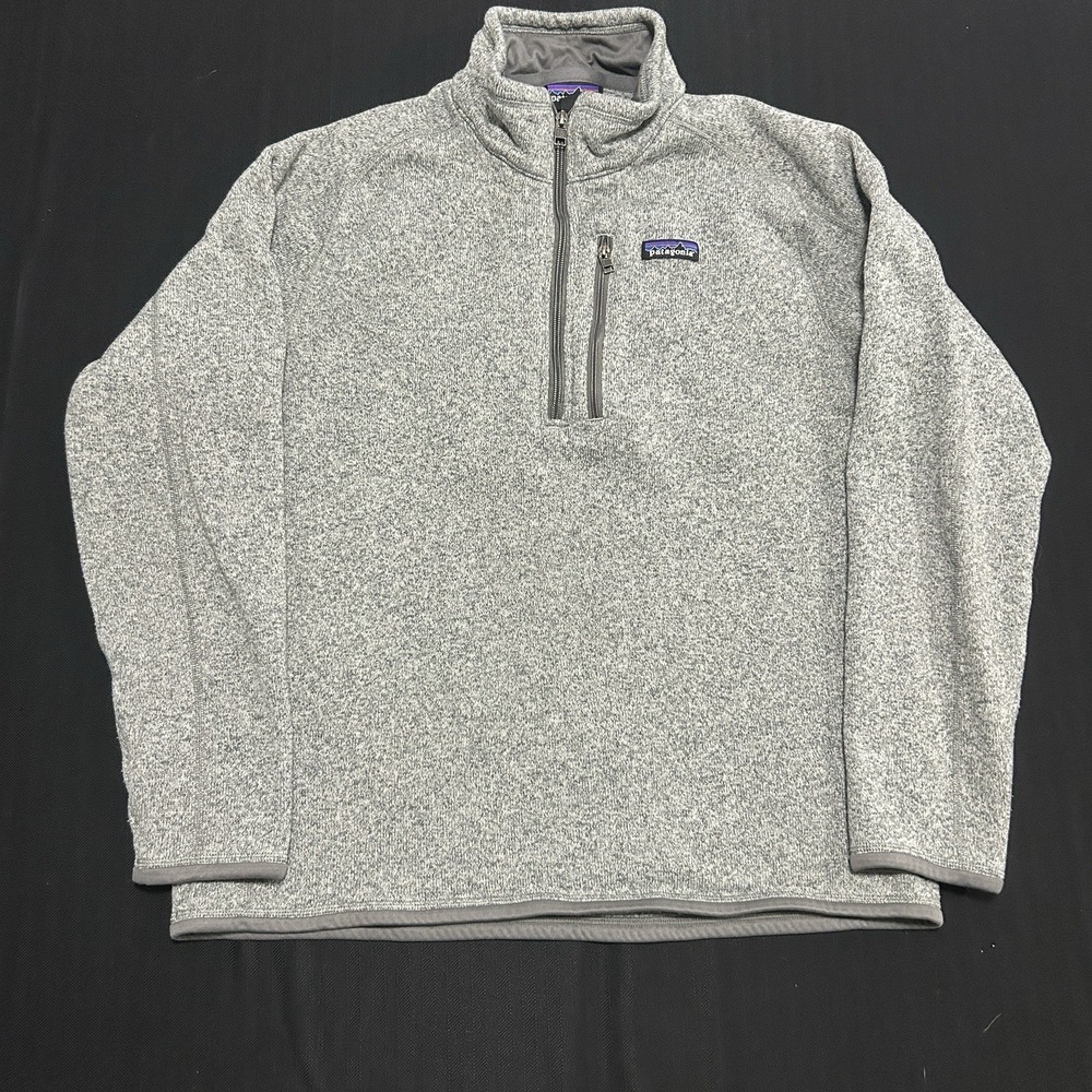 Patagonia Better Sweater Womens Large Grey Heather Quarter Zip Fleece Pullover
